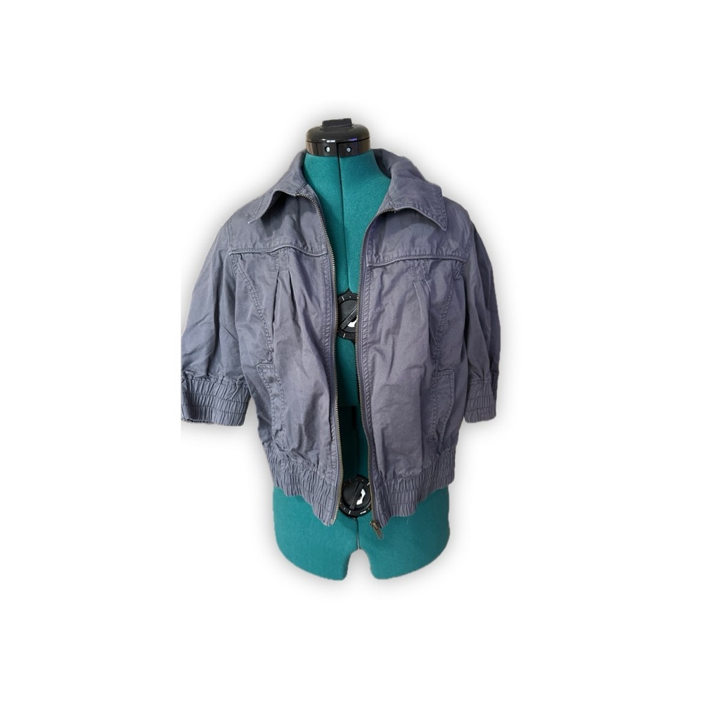 Rue21 Gray Bomber Jacket With Three Quarter Sleeves